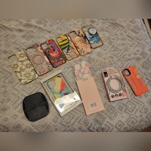 Floral and Geometric Phone Case Set, SEE PICTURES BUNDLE OF Cases, Various Sizes
